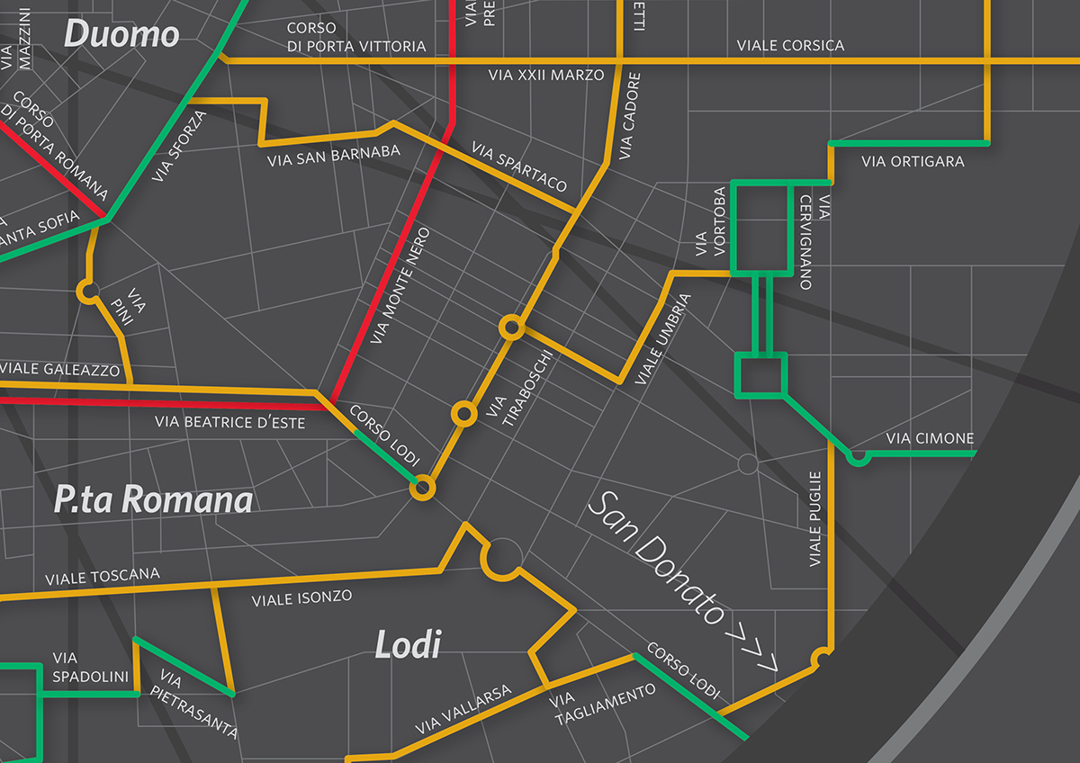 infographic wayfinding Whitney milan Bike map