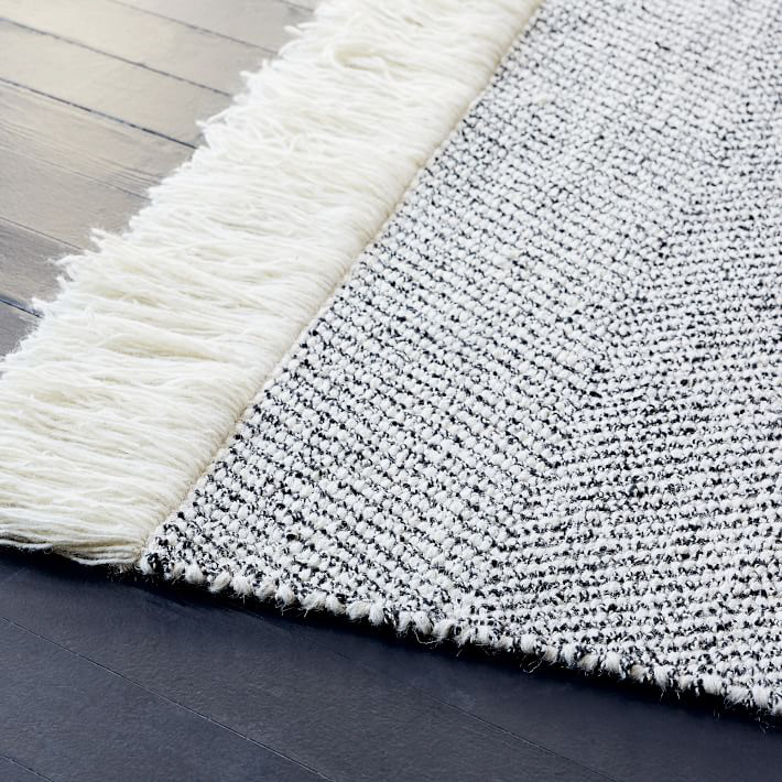 wool Handweaving texture tweed Artisanal Weaving recycled cotton rug design