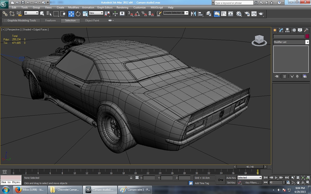 3d car  3ds max  poly modeling