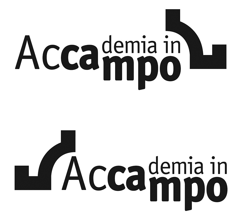 Accademia Belle Arti Accademia in Campo Logotipo marchio tipografia lettering