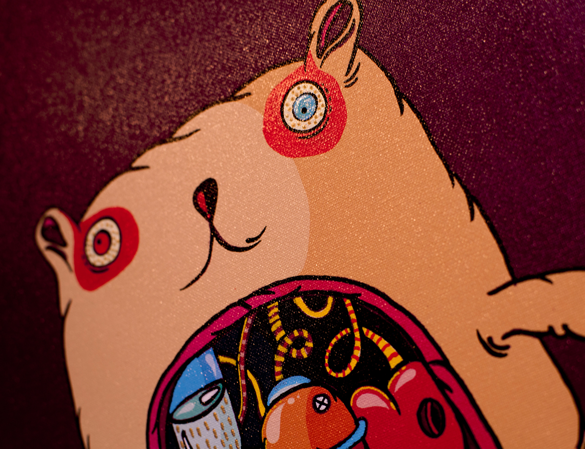 2D Illustrator artsaszka artsashka monster graphic design Character acrylic Marker cartoon alien Street art bear