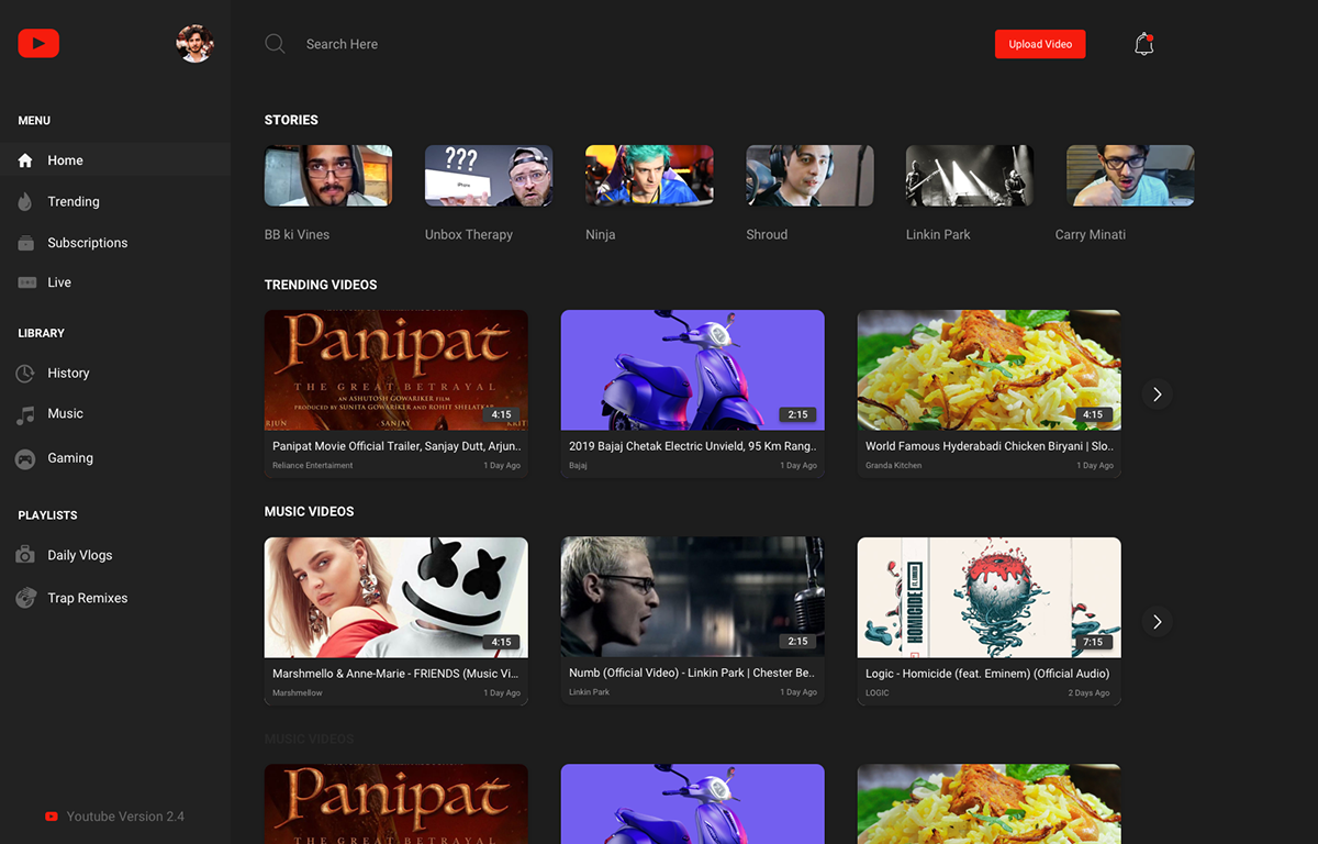 Youtube Redesign Concept on Behance