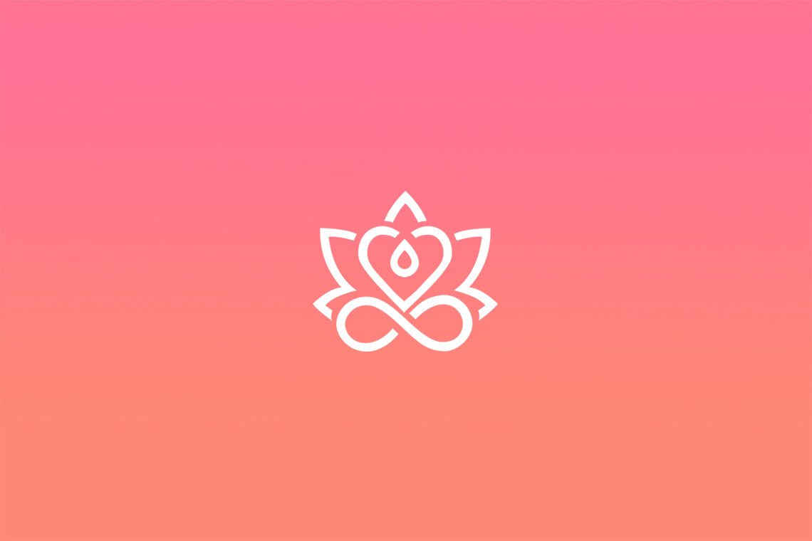 Yoga branding  mat Minimalism hearth Logotype logo brands Lotus flower