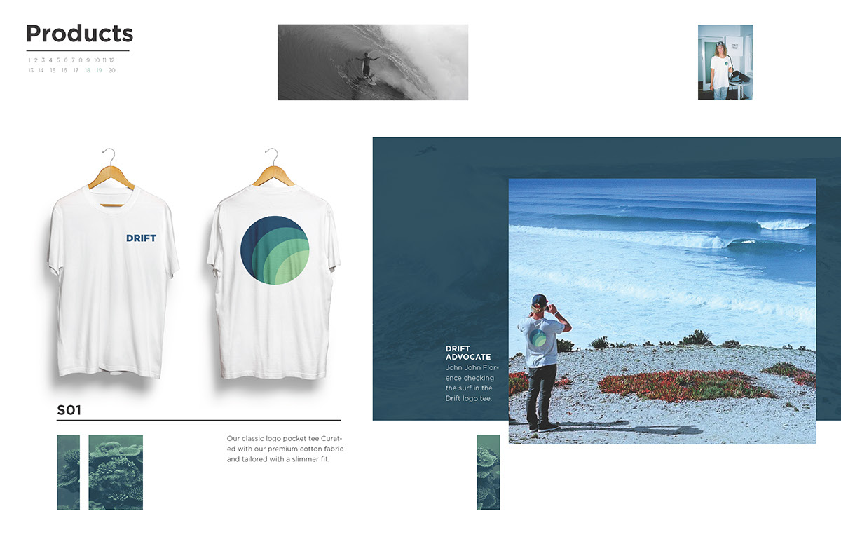 Surf brand graphic design publication Lookbook minimal
