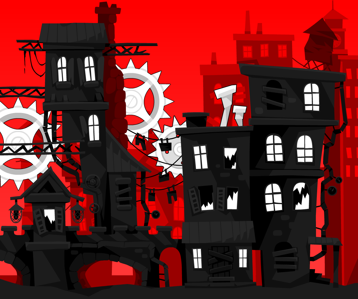 Seamless city background for "The Adventures of Willy Punch!" game