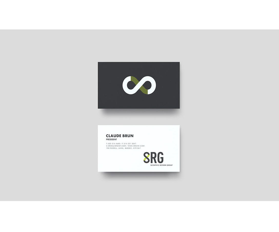 SRG technologies hi-tech Web Montreal Quebec interactive Website design green fullscreen infinite Stationery papeterie Awards