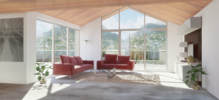 3D design 3ds max MentalRay livingroom kitchen house Interior