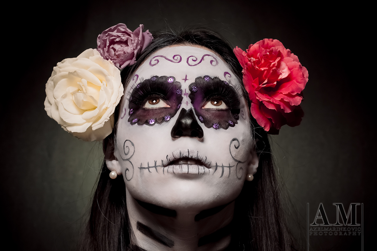 portrait retrato catrina santamuerte santa Muerte Mexican artistic makeup art skeleton Santiago chile