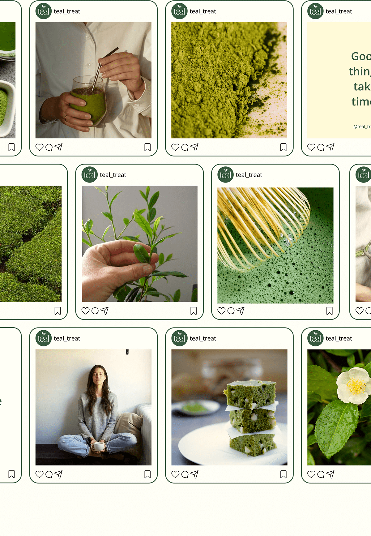 green green tea Logo Design matcha Packaging packaging design Social Media Design Sustainability tea