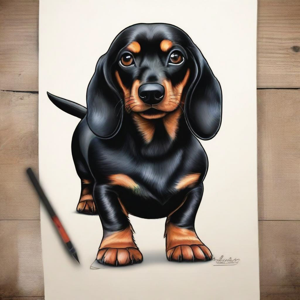 Pet dachshund teckel midjourney generative ai artificial intelligence Digital Art  ai dog wiener dog
