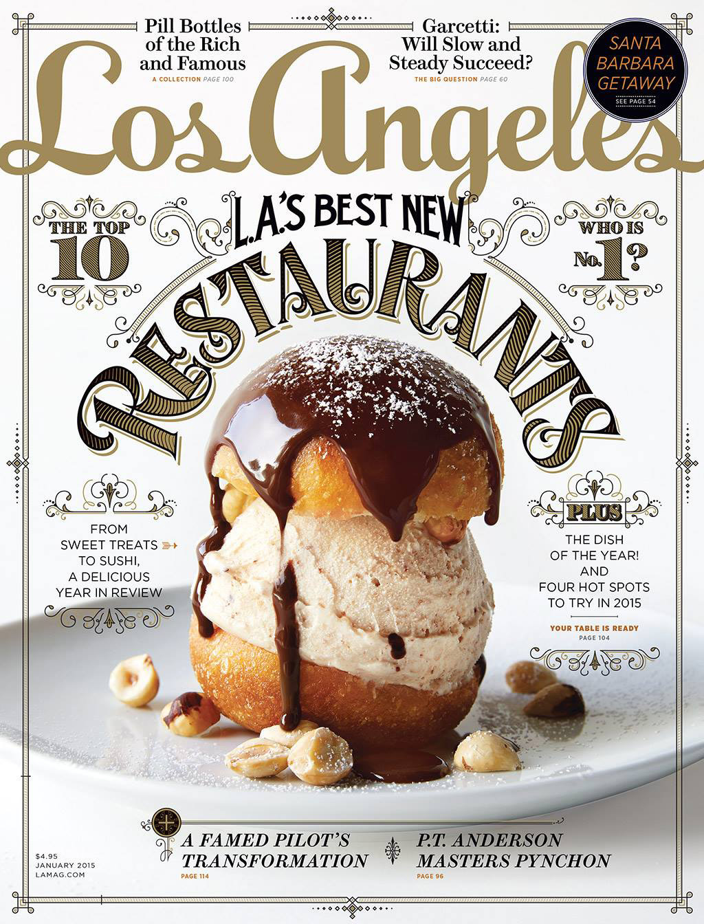 magazine cover Food  vector lettering Los Angeles