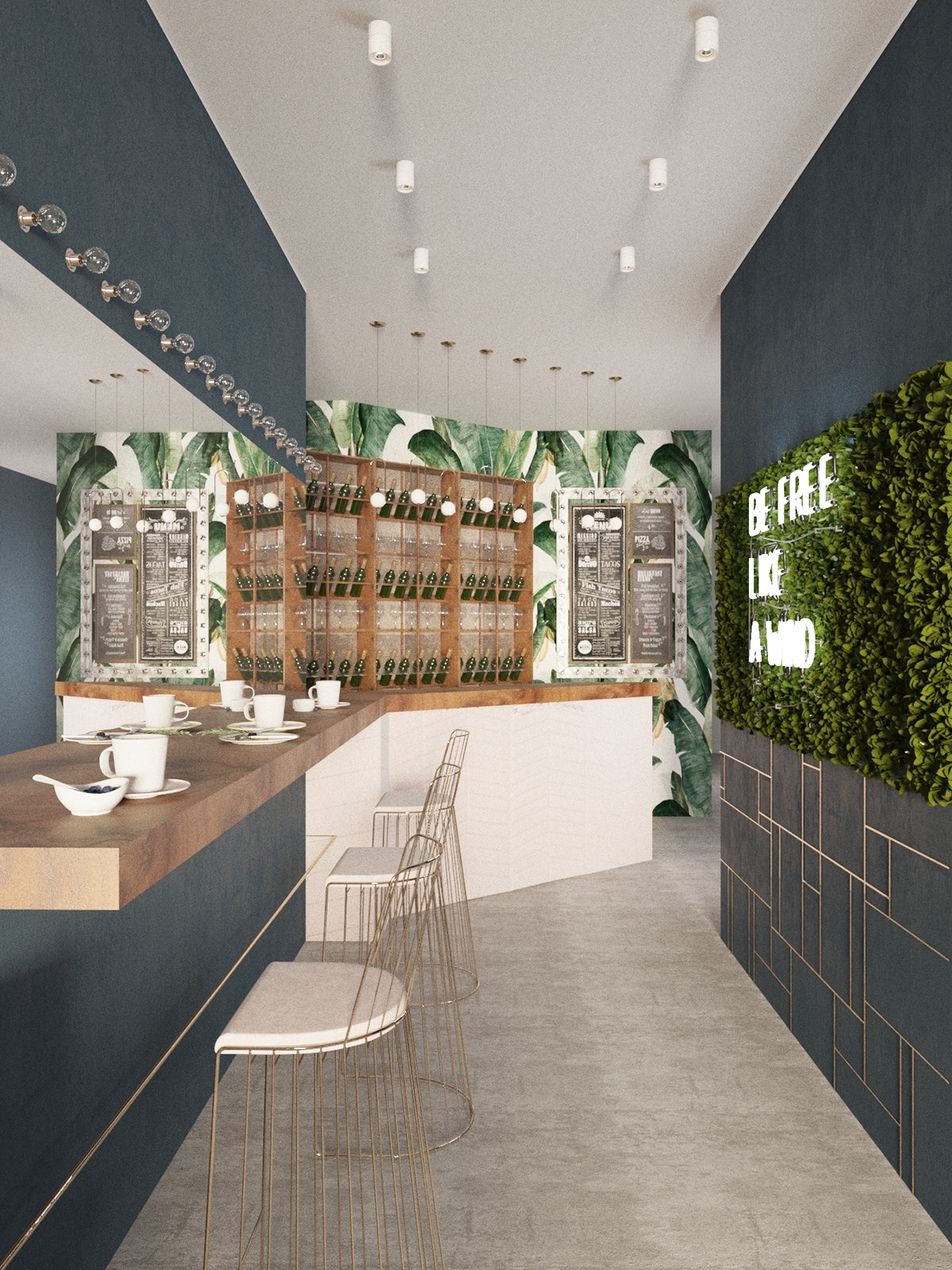 interior design  restaurant cafe tropics jungle Saint-Petersburg