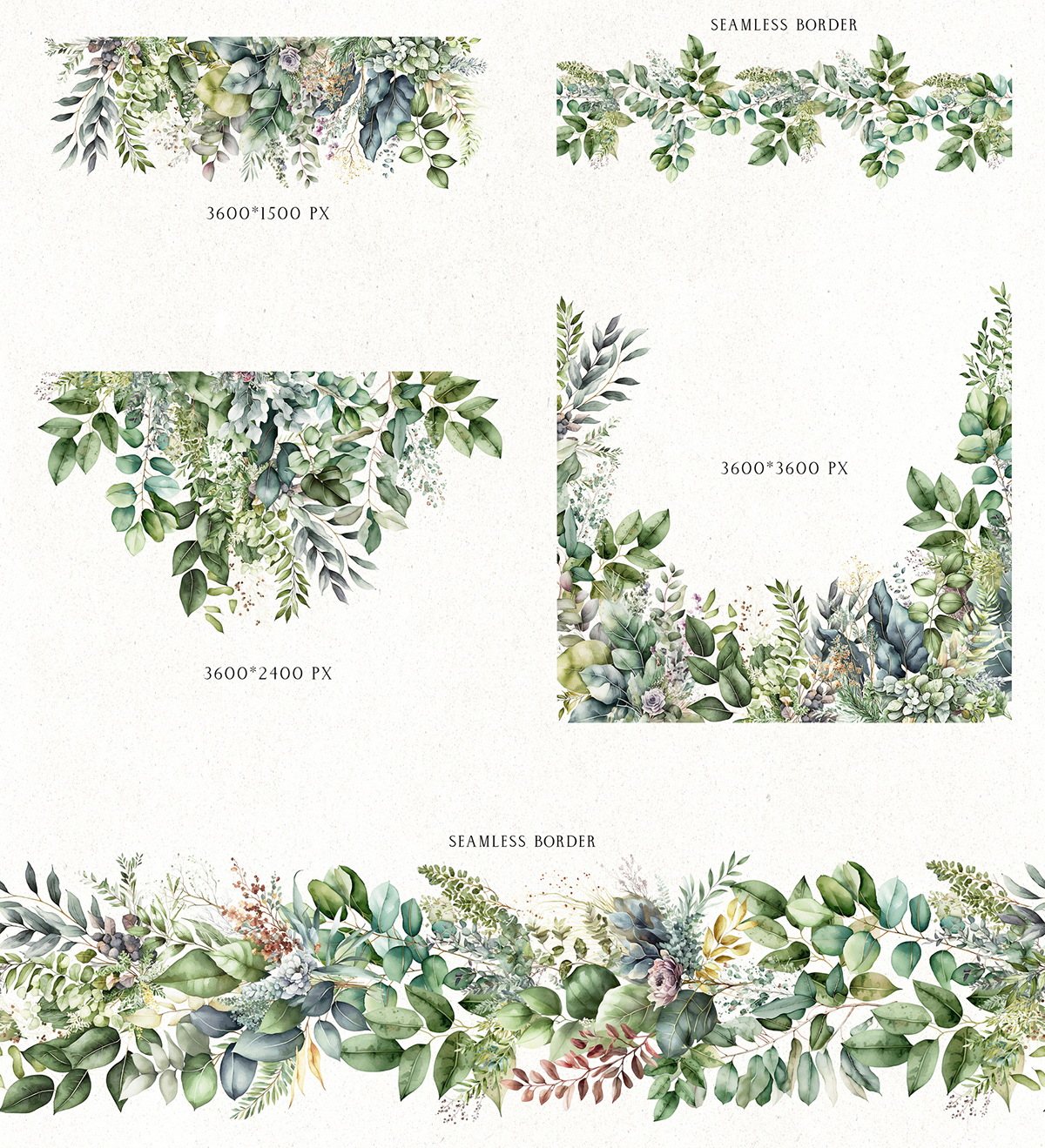 border botanical Bouquet Digital Art  eucalyptus floral greenery ILLUSTRATION  print watercolor