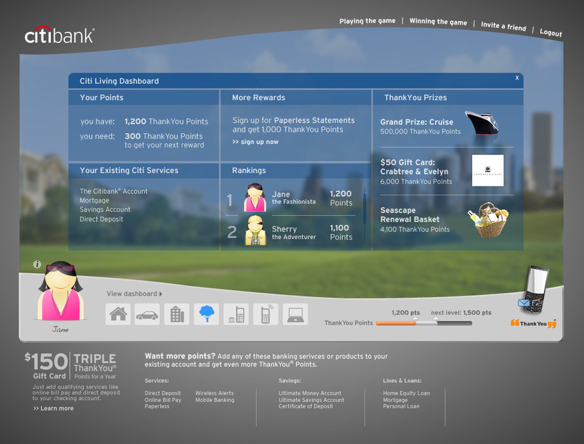 online city  banking personas