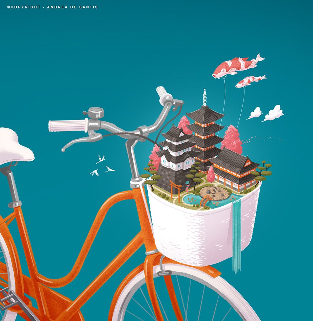 Bicycle Ecology cover magazine editorial ILLUSTRATION  artwork digital illustration tokyo internazionale