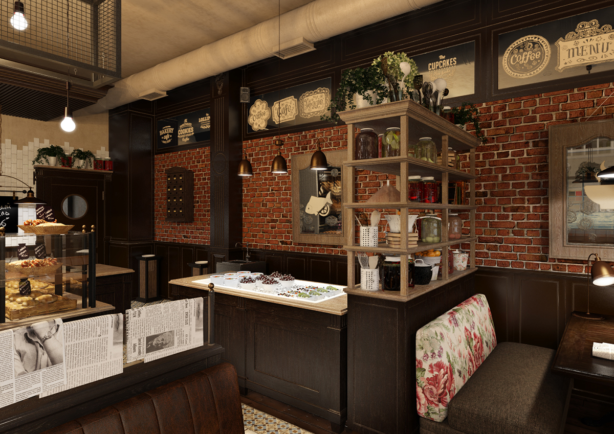 Interior design restaurant kompot Odessa ukraine cafe