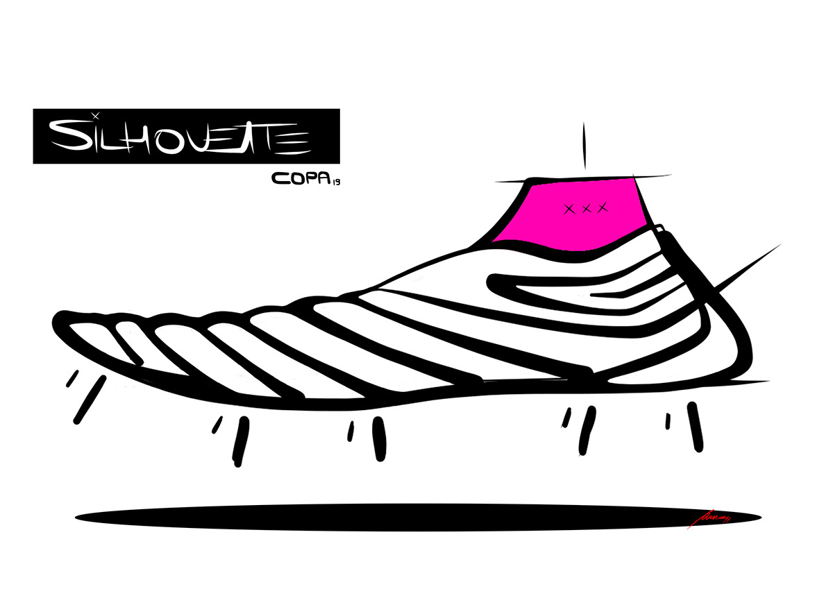 adidas copa19 adidasfootball footweardesign soccer DesignStory sketch shoedesign footwear designer