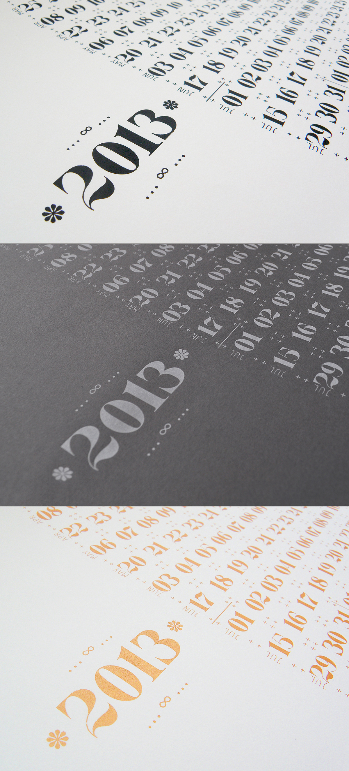 calendar  2013  typography screen printing poster