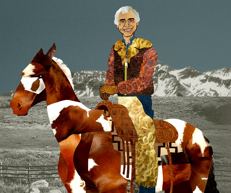Colorado ranch horse collage portrait