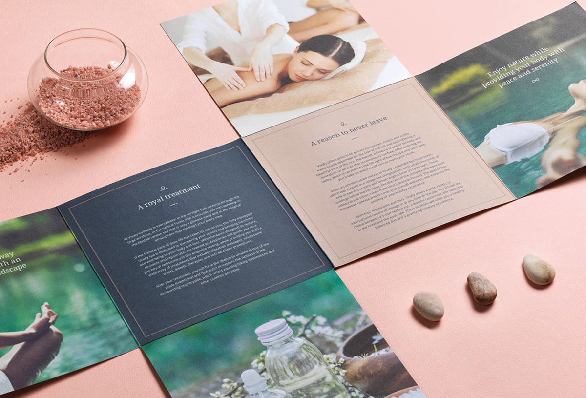 real estate Wellness wellbeing resort Spa luxury boutique hotel logo brand identity brand brochure beauty Health iconography