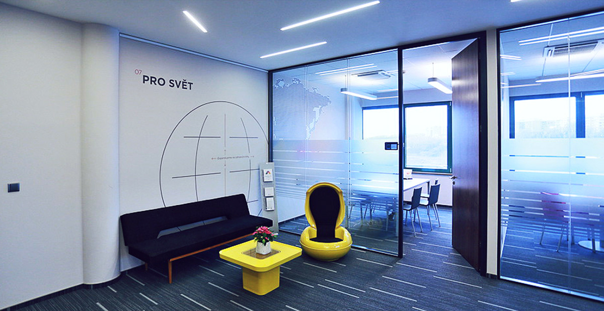 corporate values linear Office vector visual identity wall design wallmarketing