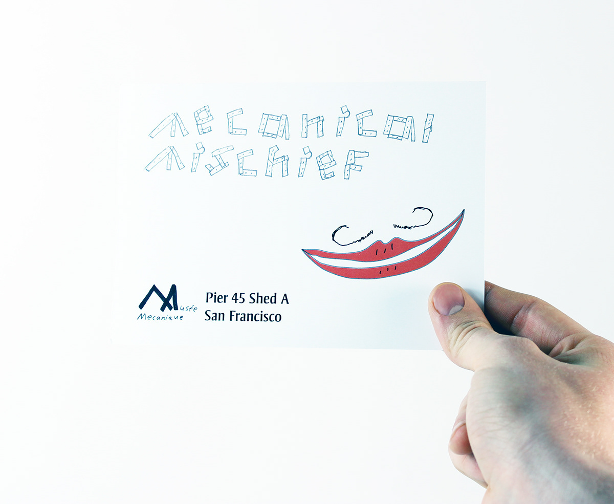 Musee Mecanique Rebrand poster postcard banner logo