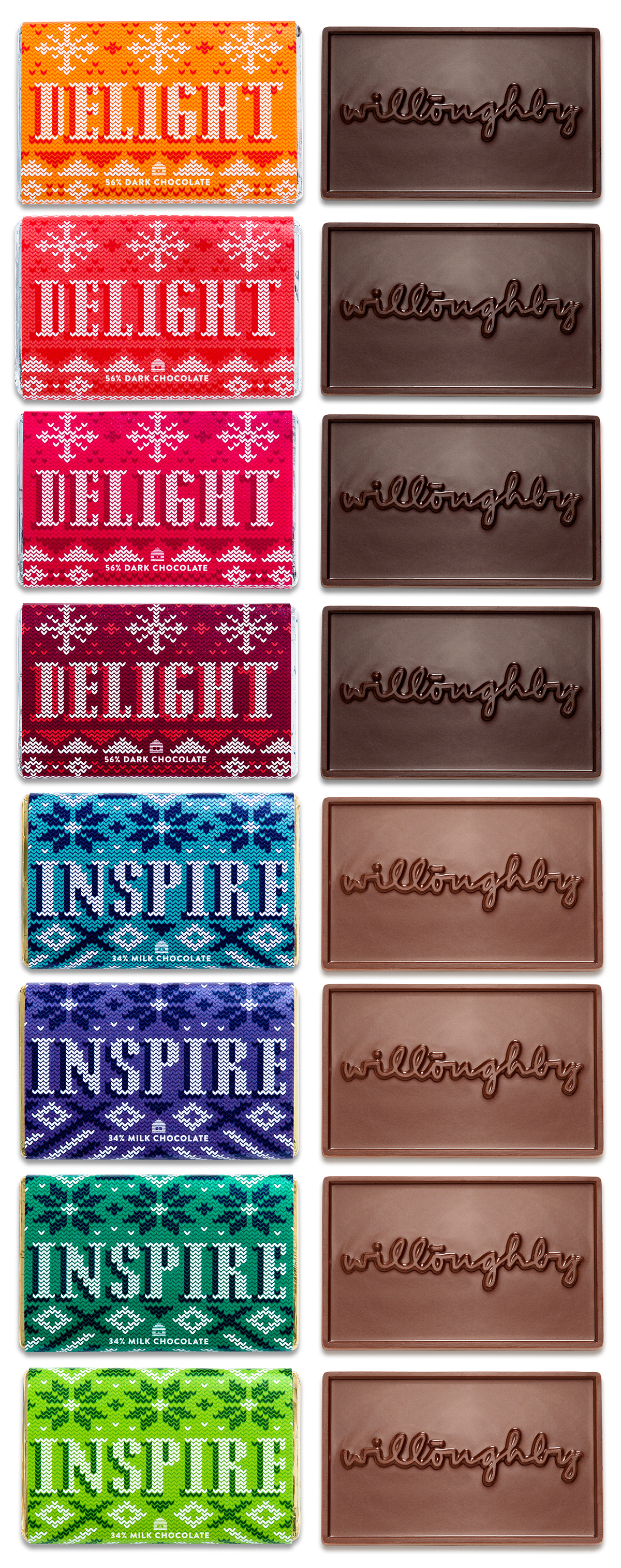 chocolate chocolate packaging Chocolate Wrapper wrapper Holiday seasonal milk chocolate dark chocolate Willoughby Christmas chocolate bar letterpress holiday card stitching Embroidery