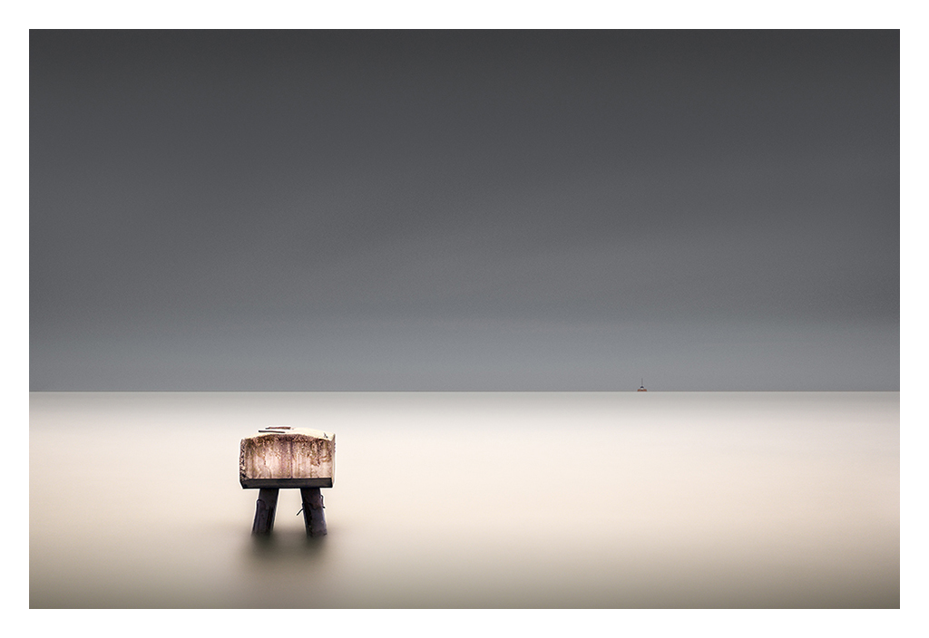 Landscape seascape long exposure loneliness solitude water sea minimal black and white color