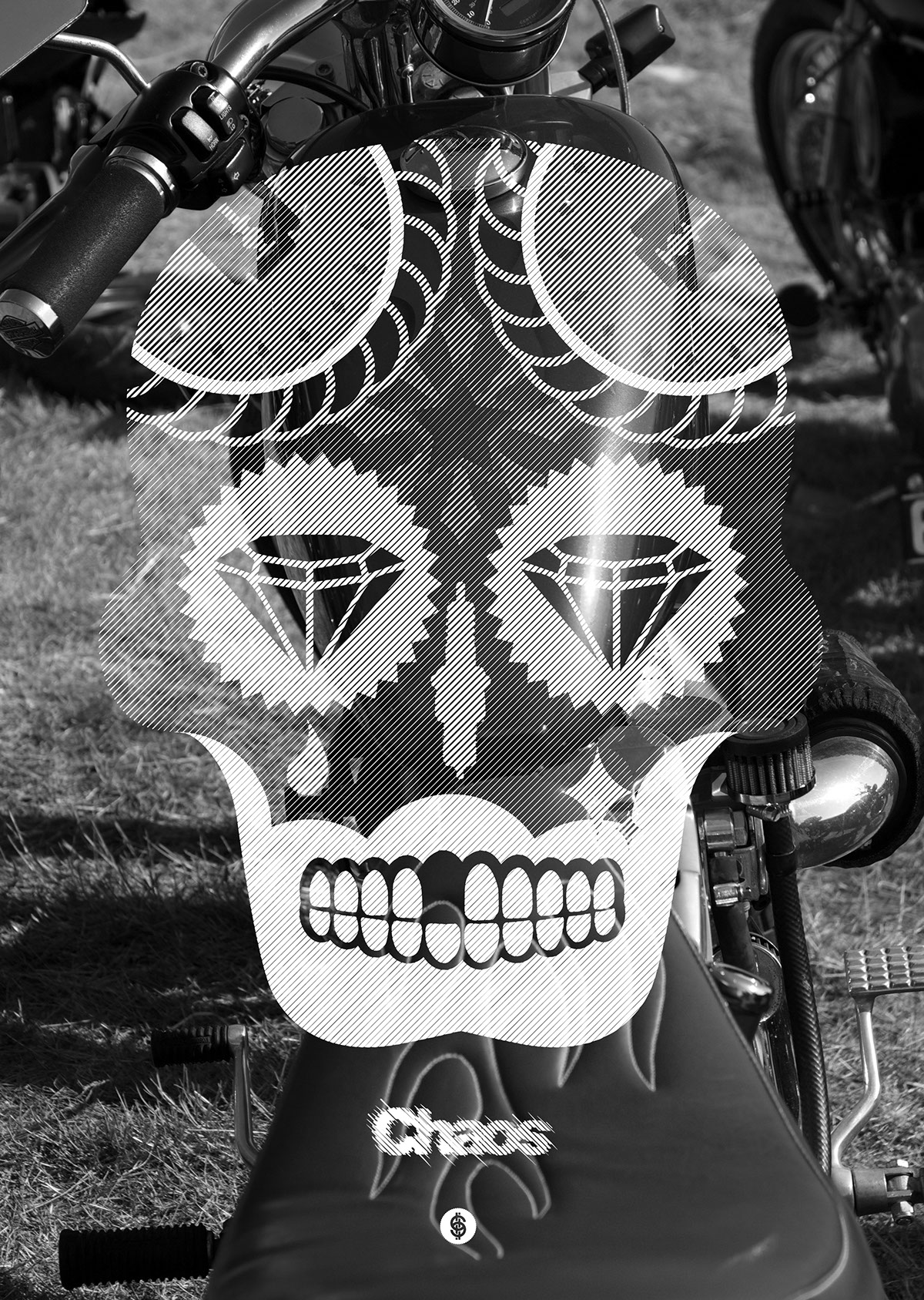 Adobe Portfolio skull black  white  vector  Music  t-shirt rocknroll bikes vector  festival