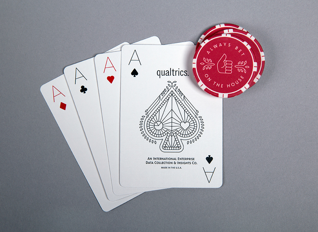 qualtrics Playing card deck poker chips king queen jack joker ace