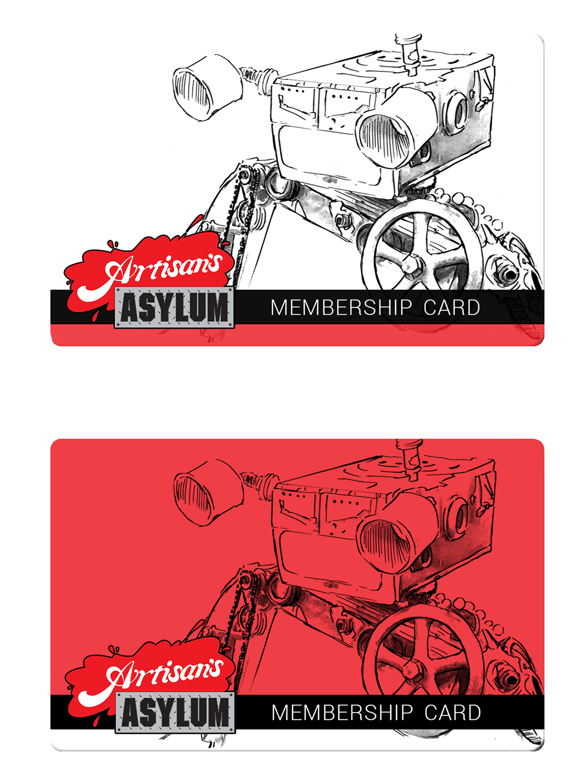 membership cards membership card card design Name cards robots robot