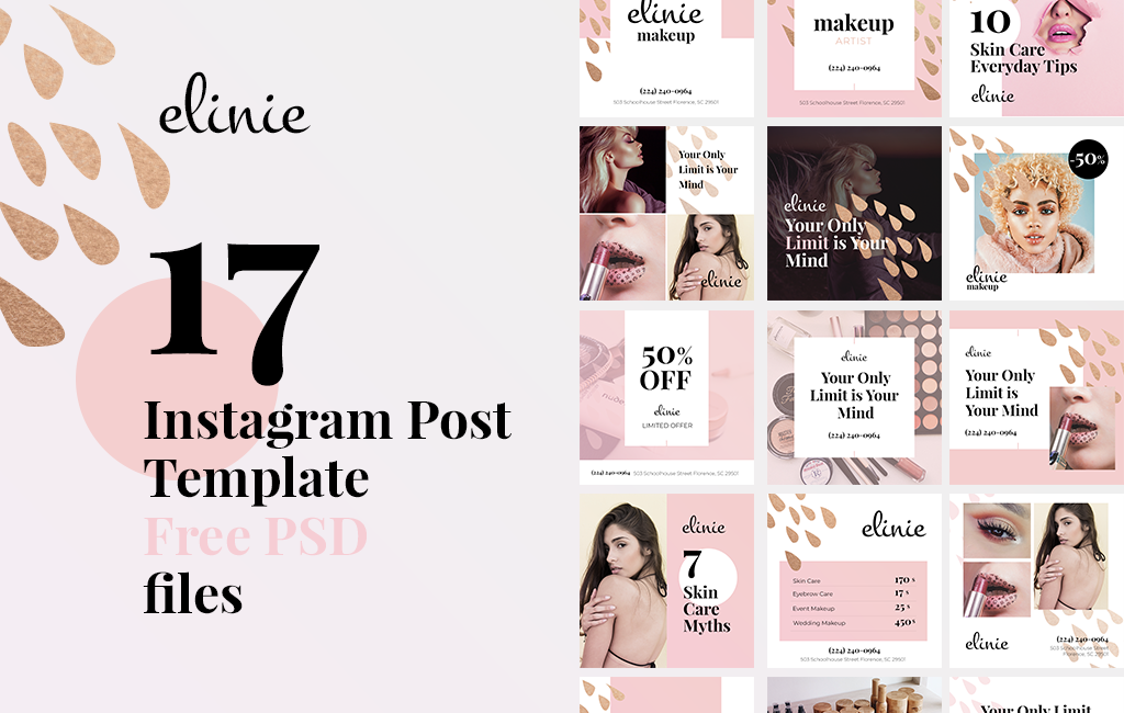 instagram Post Templates freebies beauty blogger makeup insta beauty social AMM