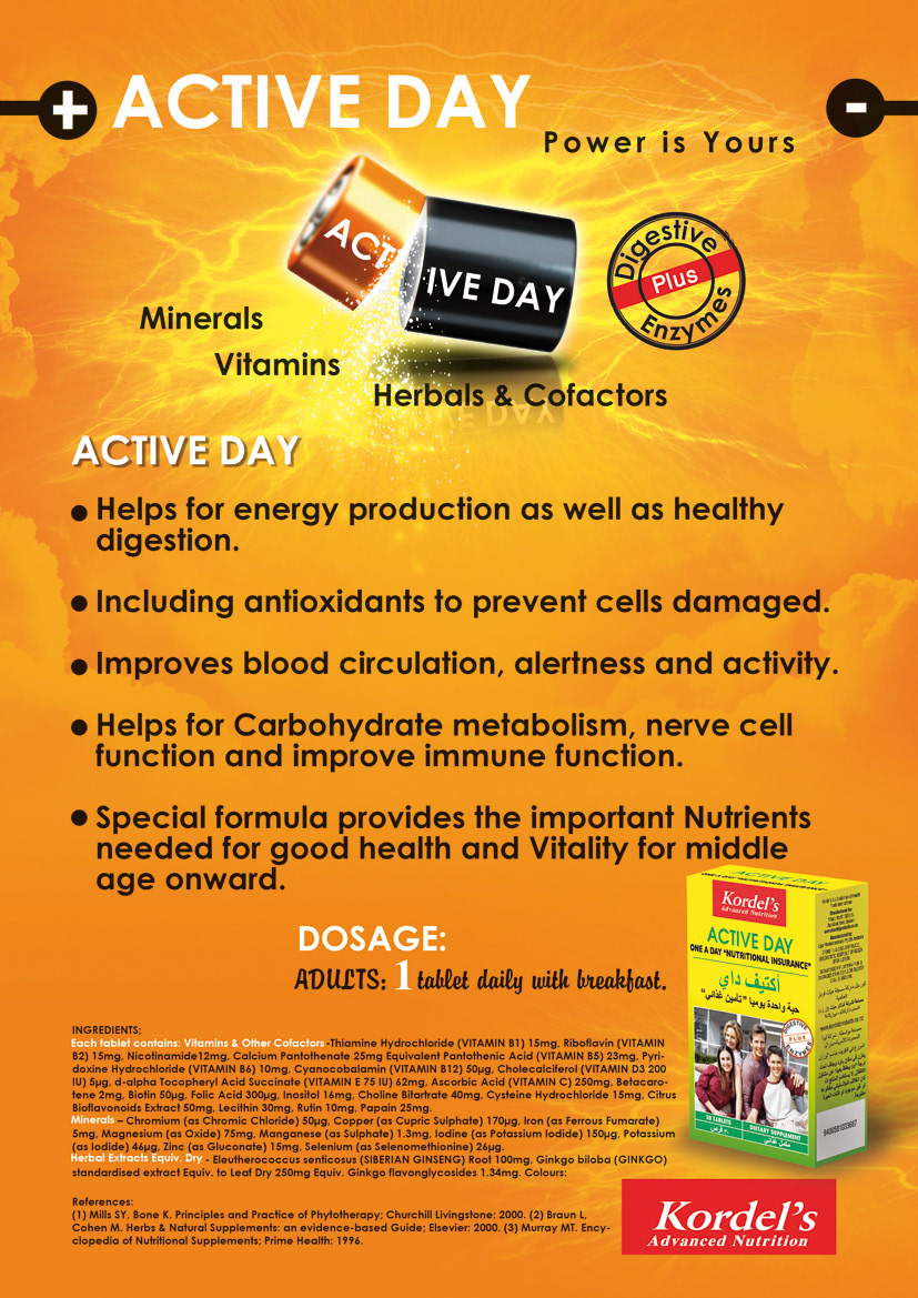 Active Day Active Day Kordel design medical drug power minerals vitamins Digestive enzyme