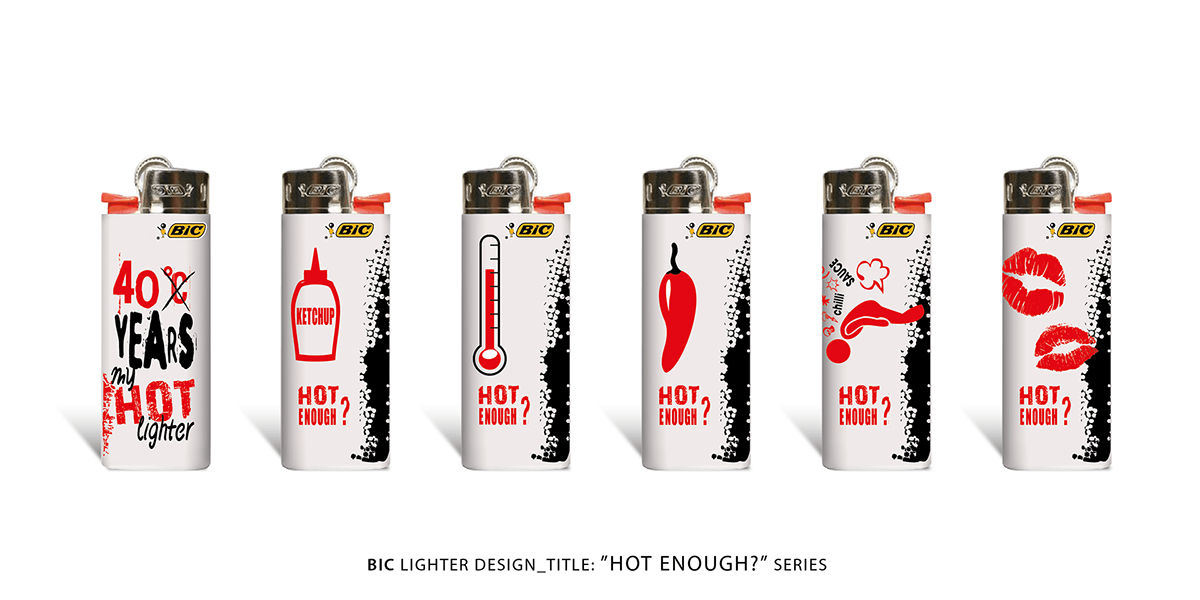 design on fire 40 years anniversary Design series flame wanted hot enough BIC lighters BIC FLAME