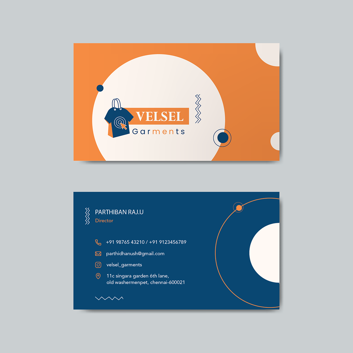 VelSel Garments Business Card Design