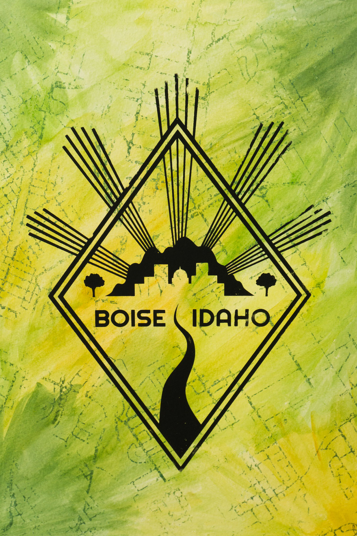 Screenprinting boise products graphic design  store logo Idaho tshirt sticker poster