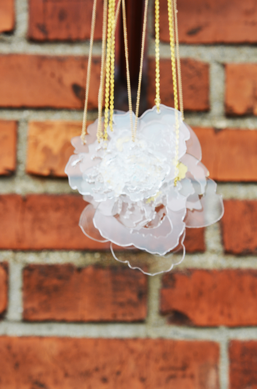jewelry peony flower inspirtaion perspex Transparency flower pattern pattern and necklace necklaces