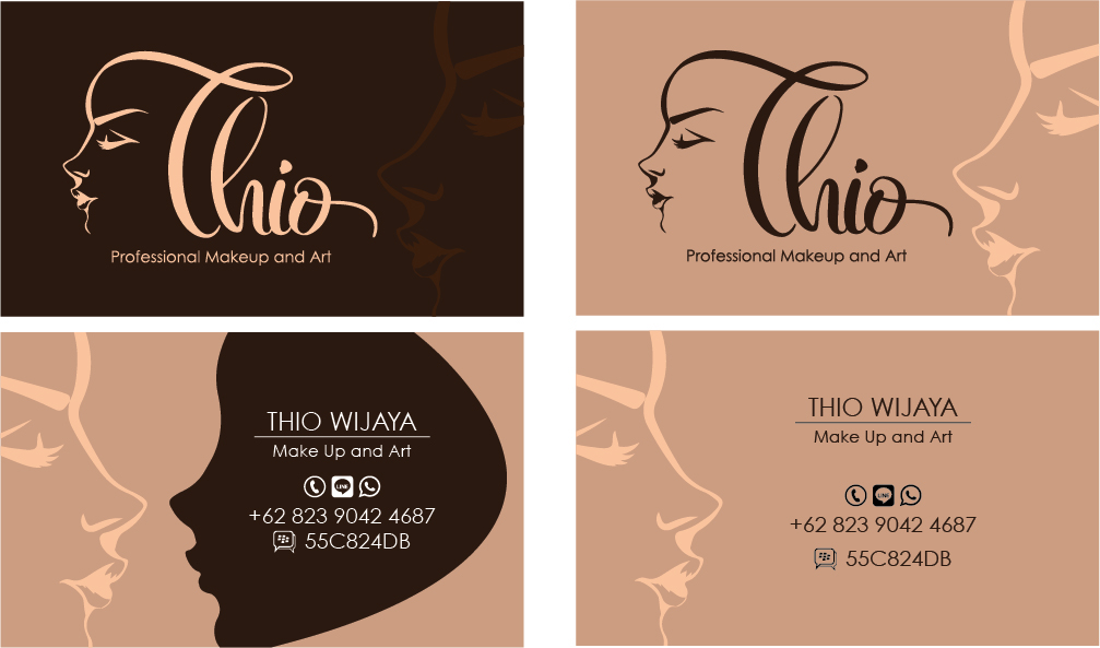 brand logo lettering type thio makeup art business card face professional artis Artista incools