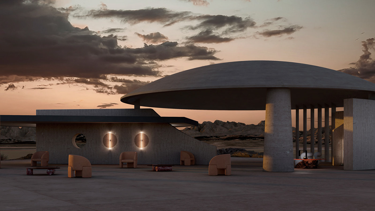3d art architecture desert Landscape
