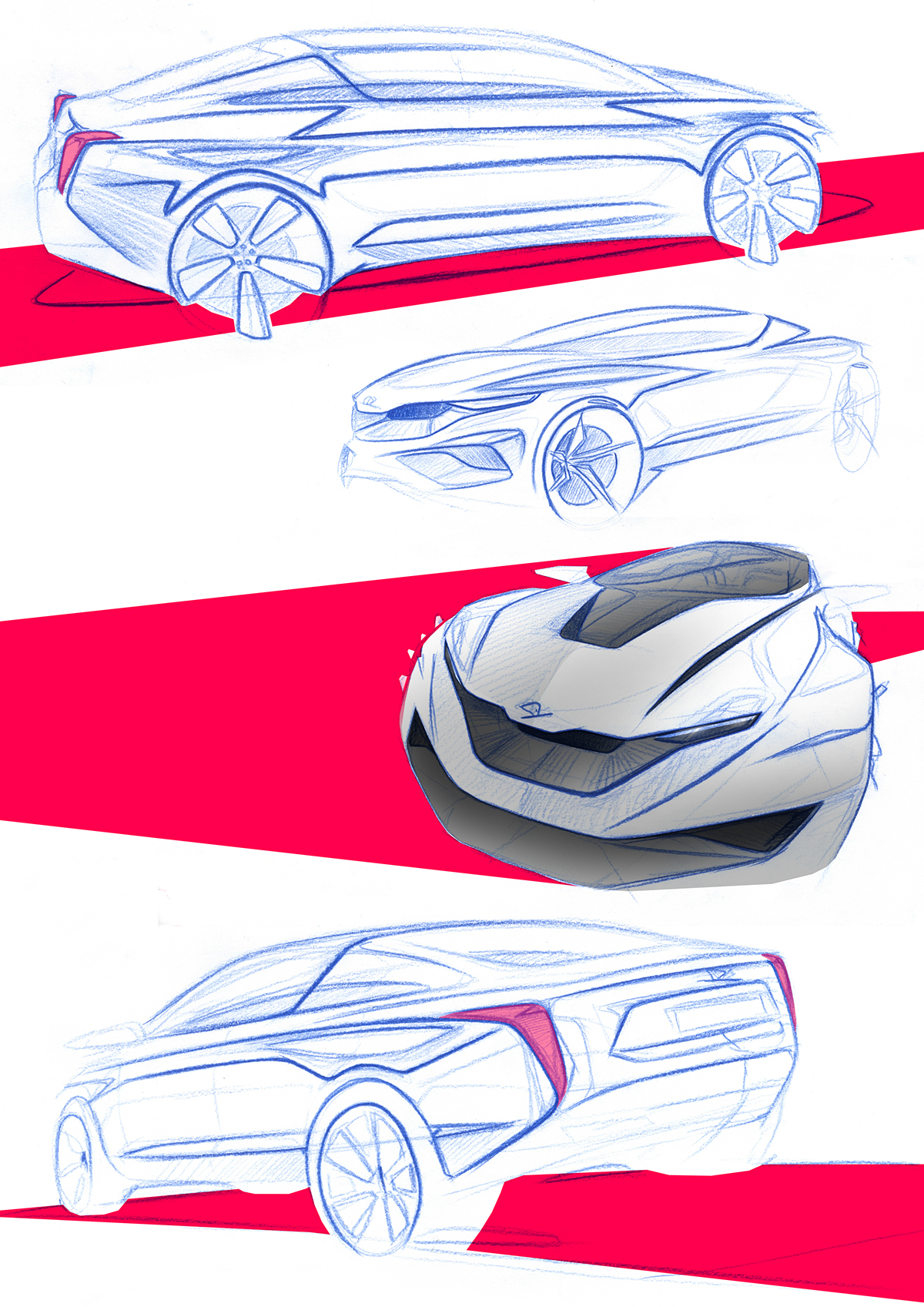 Skoda Skoda vision concept coupe futuristic future car automotive   Student work Pforzheim thesis Project secret design