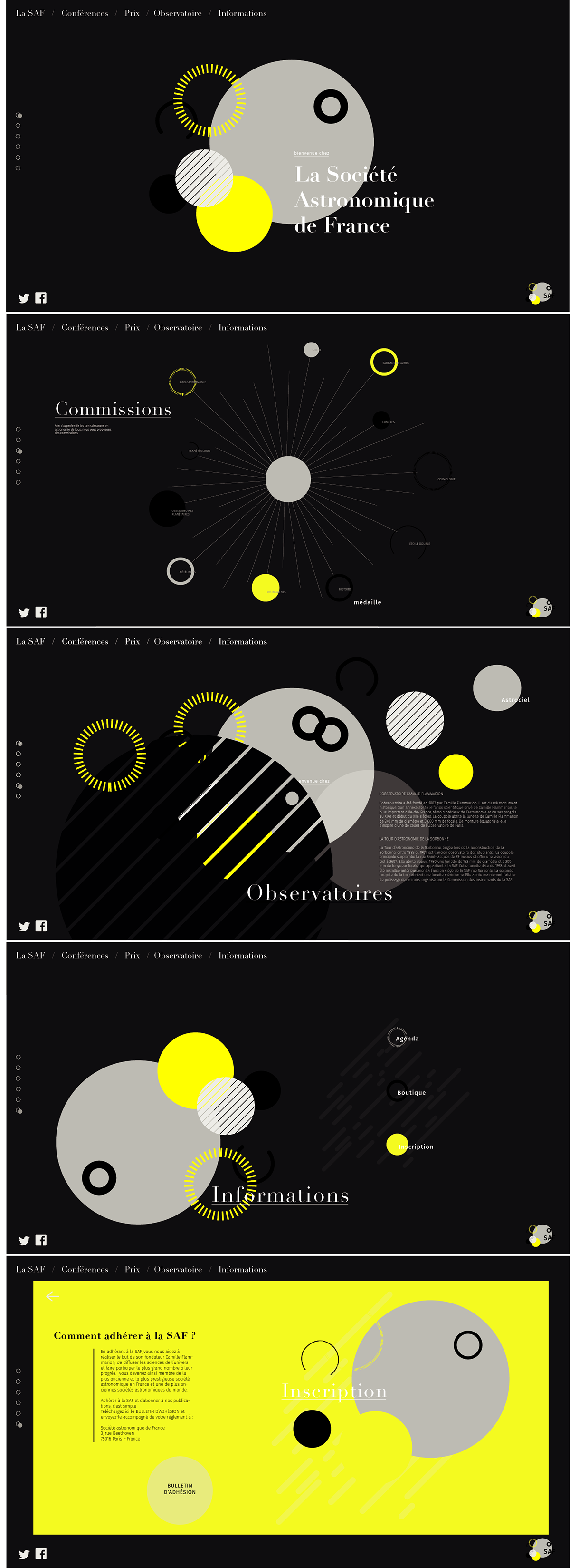 Web Design  interactivité Astronomie graphisme ILLUSTRATION 