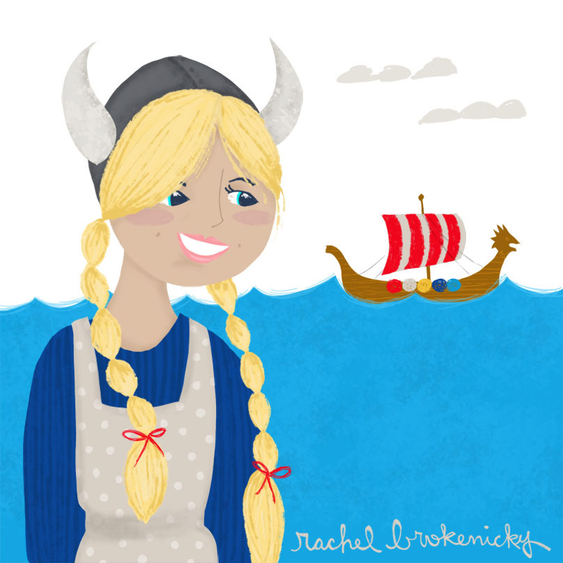 viking girl and boat

