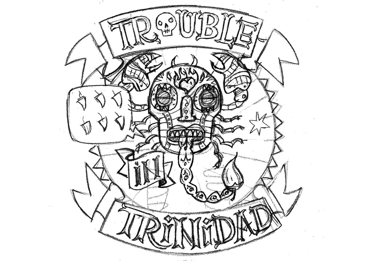 packaging design illustrated Illustrator hot sauce folk art HAND LETTERING hand drawn type skull mexican wrestler scorpion