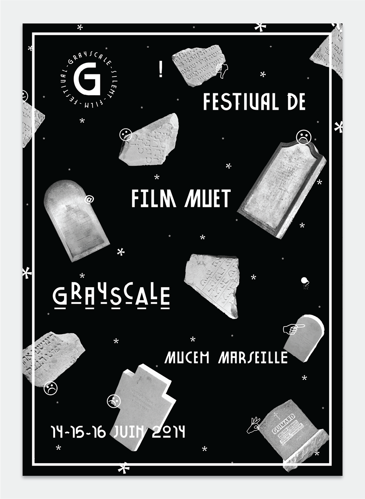 grayscale festival film muet Silent Film movie noir blanc noir et blanc identité visuelle