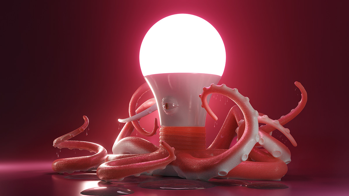 3D Art3d blender Lamp light Modelagem modeling octopus shader texture