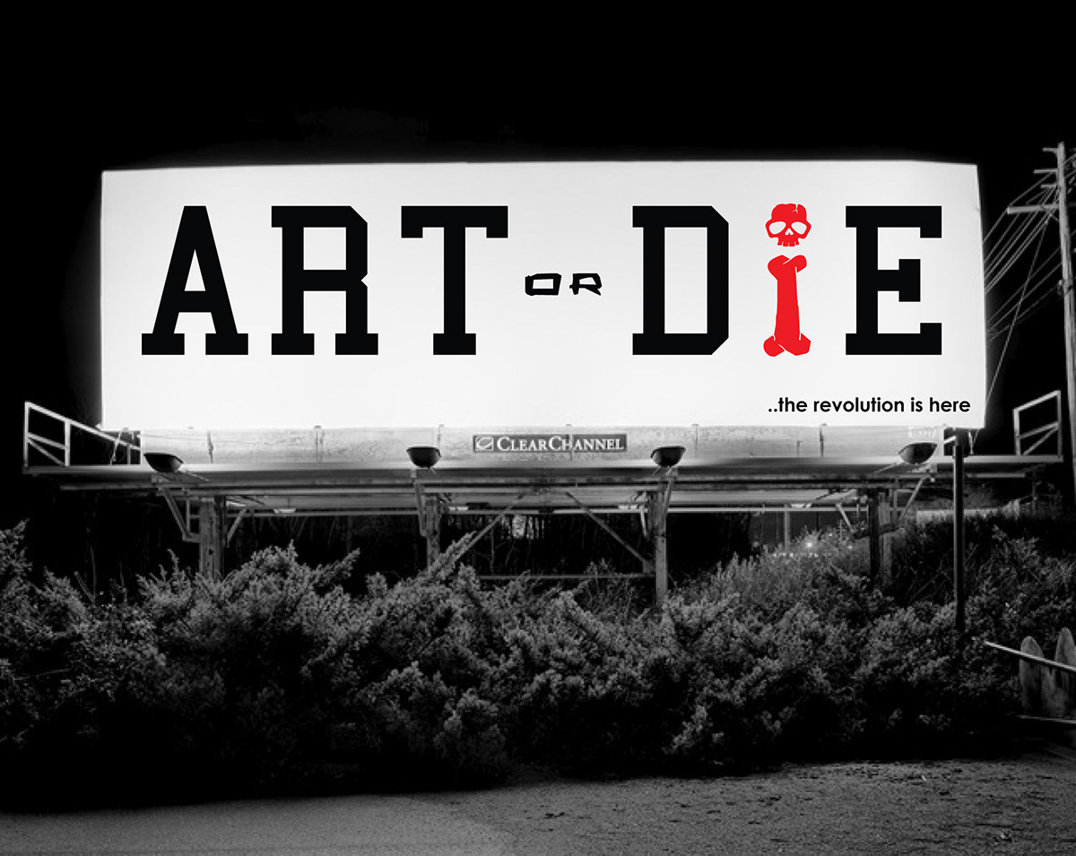 art Or logo campaign graphic mission Cause die black White grey red