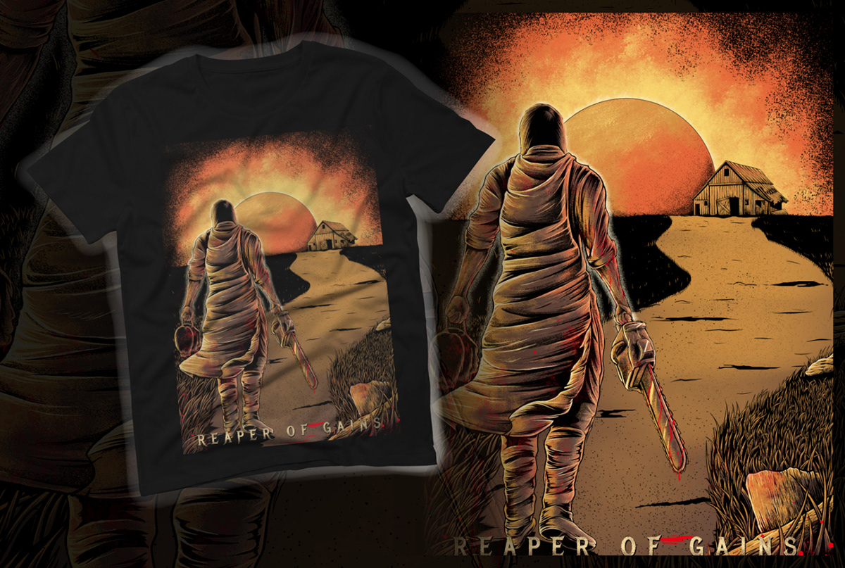 apparel Clothing cover album Cover Book cover movie heavy metal Horror Art ILLUSTRATION  merchandise Tshirt Design