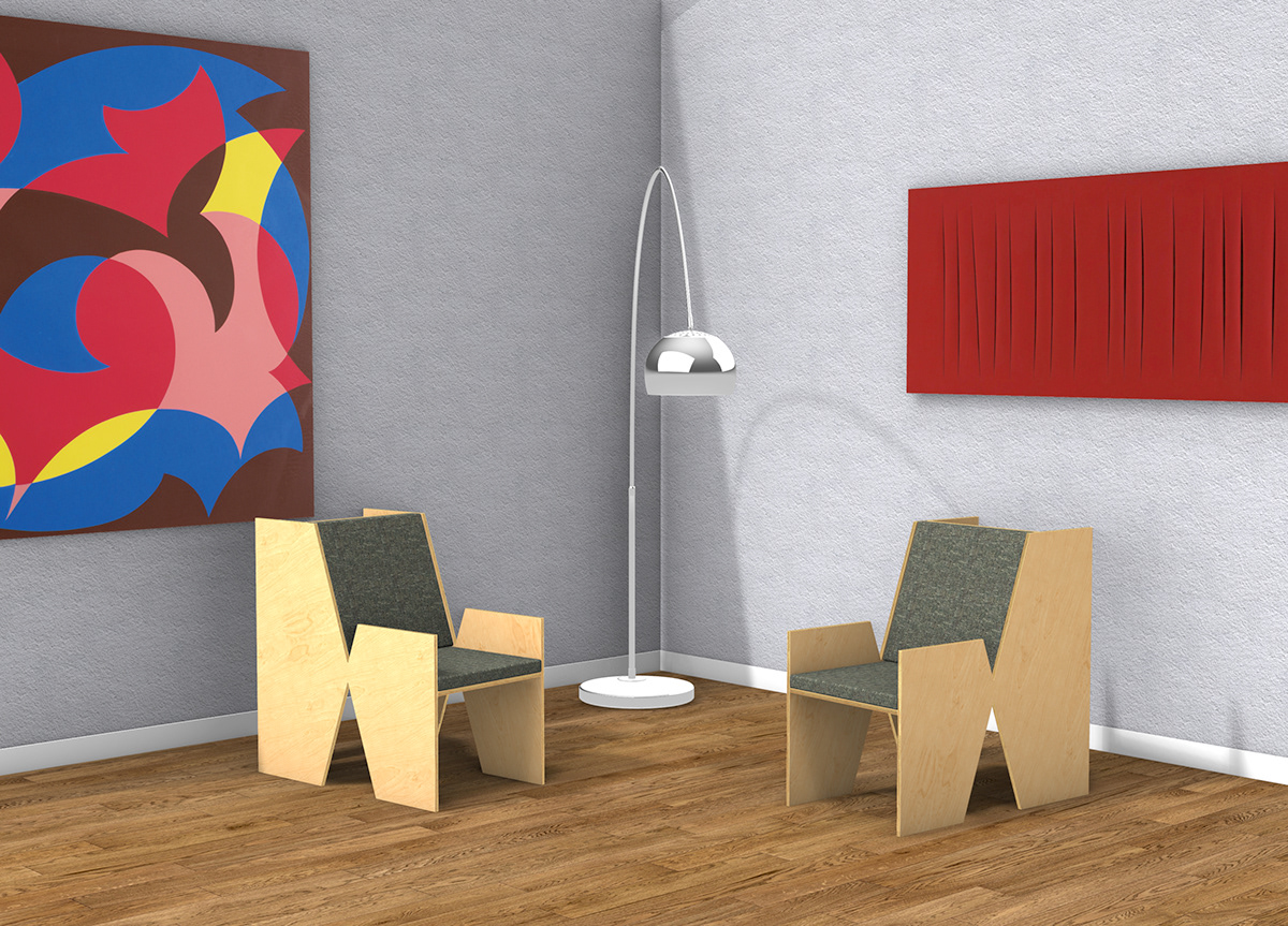 3D chair design furniture furniture design  industrial design  mdf Render Rhinoceros wood chair Sculptural chair