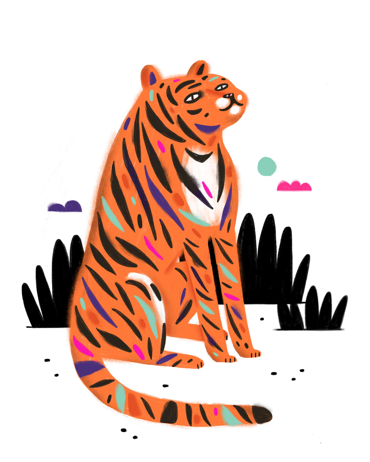 tiger editorial ILLUSTRATION  Procreate Editorial Illustration