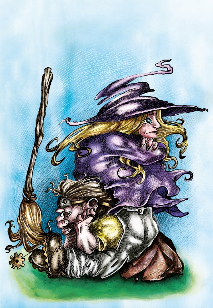 violet witch engineer ink watercolor watercolour ecoline children book ILLUSTRATION 